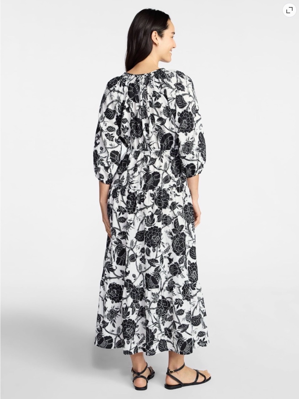 Time and Tru V-Neck Maxi Dress w/ 3/4 Sleeves - Picture 2 of 3
